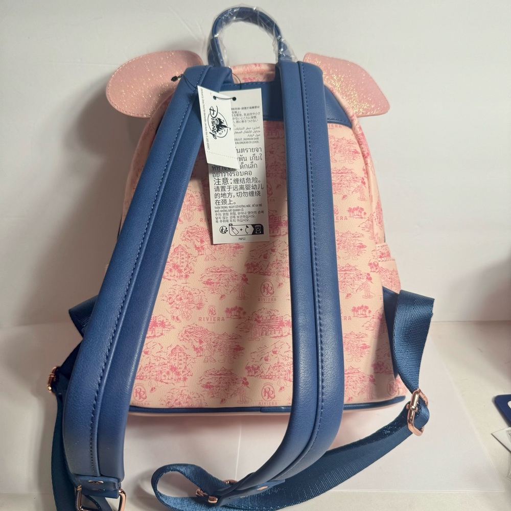 NWT. loungefly Disney Parks Riviera Resort Minnie Mini Pink Backpack Loungefly - Picture 9 of 12
